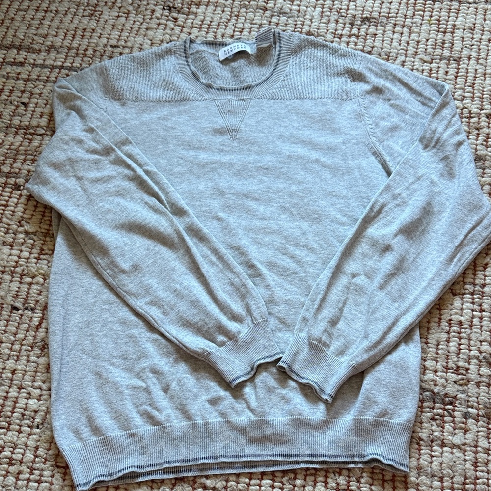 Barneys New York Light Gray Crewneck Sweater